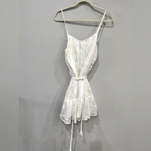 Aqua white mini dress